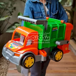 کامیون اسباب بازی حمل زباله Trash Truck نارنجی سبز