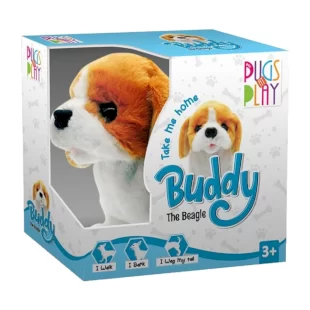 عروسک پولیشی رباتیک مدل Buddy  سگ نارنجی سفید موزیکال کد STPAP03