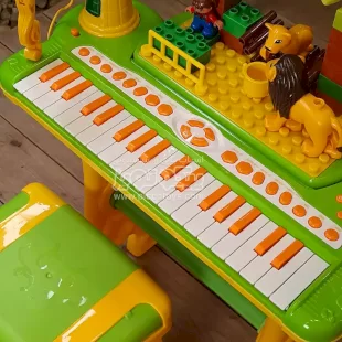 خرید آنلاین پیانو اسباب بازی سبز با میز بازی و میکروفون
