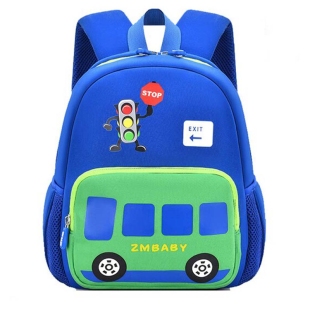 کوله پشتی بچه گانه آبی طرح اتوبوس سبز کد 4164320