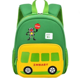 کوله پشتی بچه گانه سبز طرح اتوبوس زرد کد 4164318