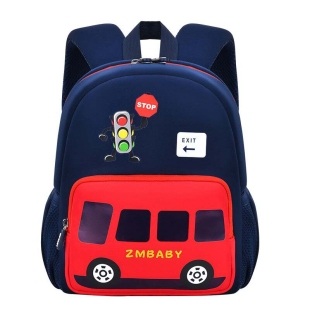 کوله پشتی بچه گانه سورمه ای طرح اتوبوس قرمز کد 4164323