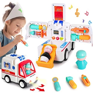 ماشين آمبولانس اسباب بازی با تجهيزات هولی تويز HUILE TOYS کد A9997