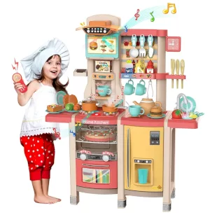 آشپزخانه کودک موزیکال 65 تکه رنگ قرمز کد P/MJL99B/GH