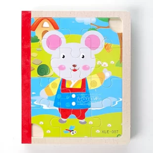 پازل کتابی چوبی مدل حیوانات کد XLE-007