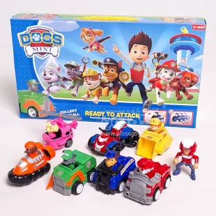 فیگور7 عددی سگهای نگهبان پاوپاترول paw patrol با ماشین  مدل M99B