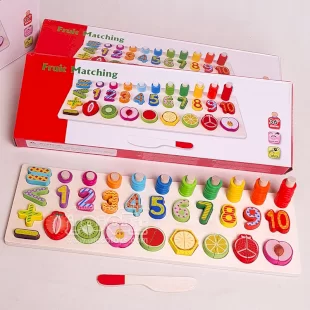 اسباب بازی  تخته لگاریتمی برش میوه و آموزش اعداد کد 400625