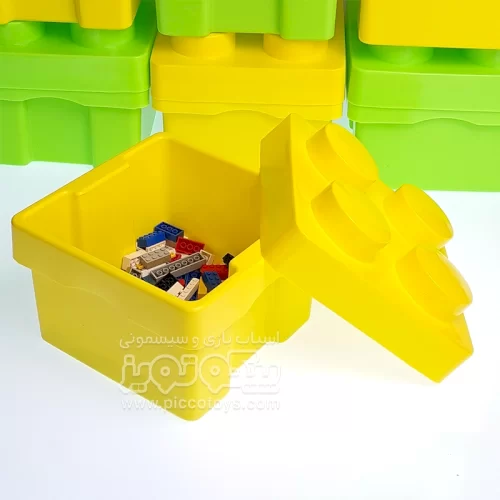 باکس اسباب بازی طرح لگو رنگ زرد