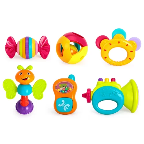 اسباب بازی نوزاد ست جغجغه 6 عددی هولی تویز Huile Toys کد 939A