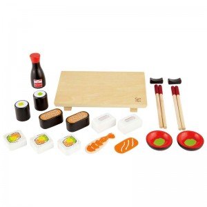قطعات سوشی و ظرف غذای بازی چوبی
