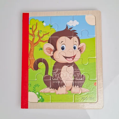 پازل کتابی چوبی مدل حیوانات وحشی کد XLE-001