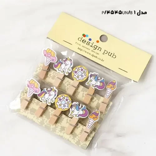 گیره چوبی طرح یونیکورن (10عددی) کد 4545UN