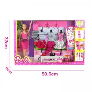 عروسک با لباس و کفش barbie dky29