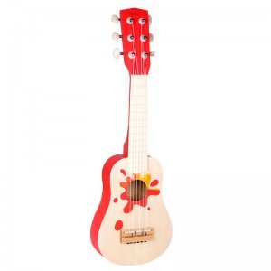 گیتار کودک قرمز چوبی