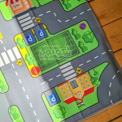 فرش ماشین بازی کودک طرح شهرک ترافیک