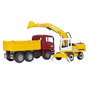 کامیون و بیل مکانیکی مان Man Construction Truck With Excavator bruder 2751