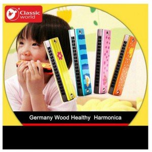 ساز دهنی فرشته چوبی صورتی Classic World مدل Princess Harmonica 2622