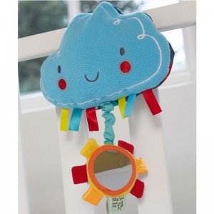 آویز تخت موزیکال نوزاد طرح ابر خندان  Fluffy Cloud Musical Pull Toy little bird 3064