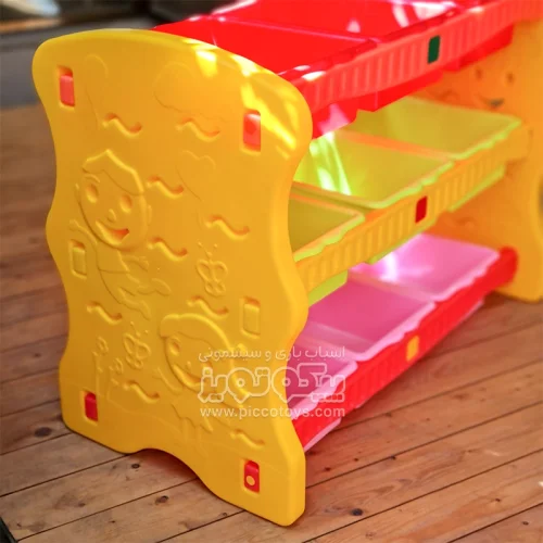 قفسه اسباب بازی با باکس 9 عددی رنگ زرد کد 4175868