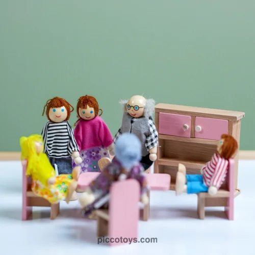 اسباب بازی چوبی ست وسایل خانه عروسکی مدل اتاق ناهارخوری کد 4266605