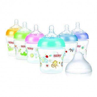 شیشه شیر زرد طرح دار nuby 1193