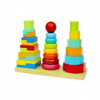 خرید برج چوبی هوش 3 تایی مدل 9991 بهترین هدیه برای کودکان