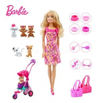خرید عروسک باربی و حیوانات خانگی مدل BCF82