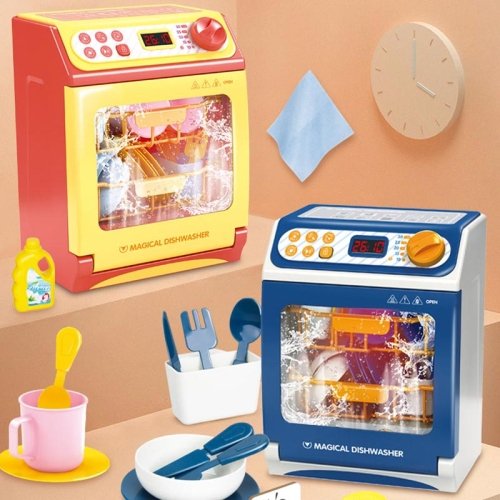 اسباب بازی ماشین ظرف شویی با لوازم رنگ گلبهی کد 35952S