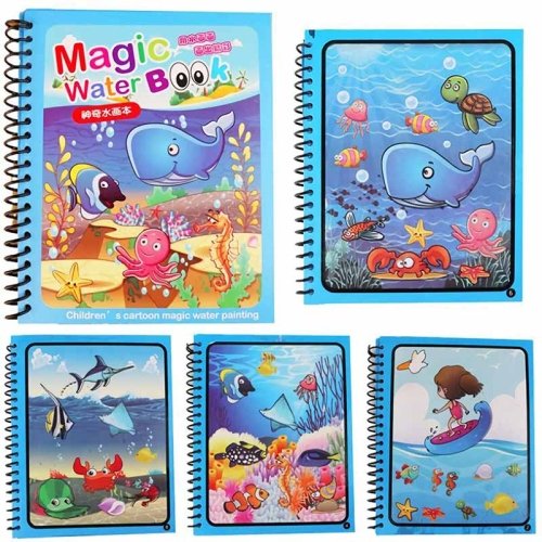 کتاب جادویی رنگ آمیزی با آب (مجیک واتر) مدل حیوانات دریایی کد BH24