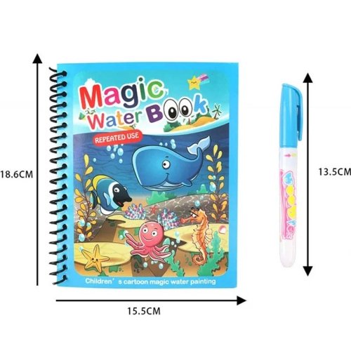 کتاب جادویی رنگ آمیزی با آب (مجیک واتر) مدل حیوانات دریایی کد BH24