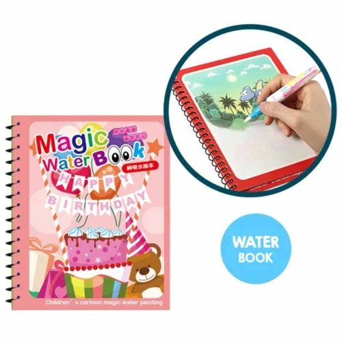 کتاب جادویی رنگ آمیزی با آب (مجیک واتر) مدل کیک تولد کد BH22