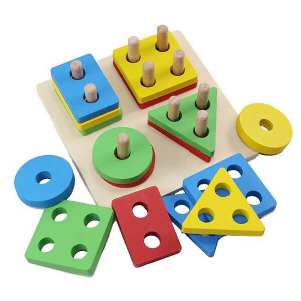 اسباب بازی مونته سوری چوبی جایگذاری اشکال مربع کد 5376060