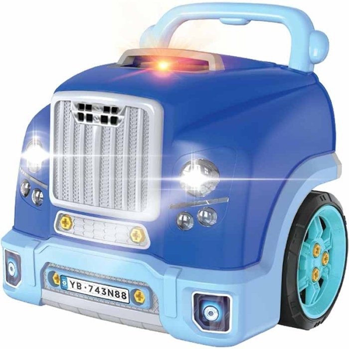 اسباب بازی کیت مکانیکی کاپوت کامیون رنگ آبی D0014