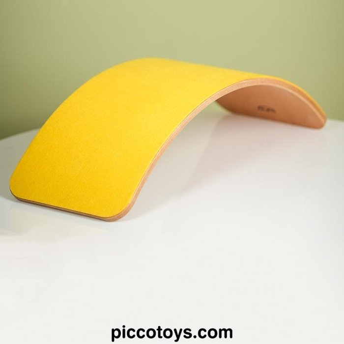 تخته تعادلی چوبی سایز بزرگ با زیره زرد  curvy کد P/5555/ZA