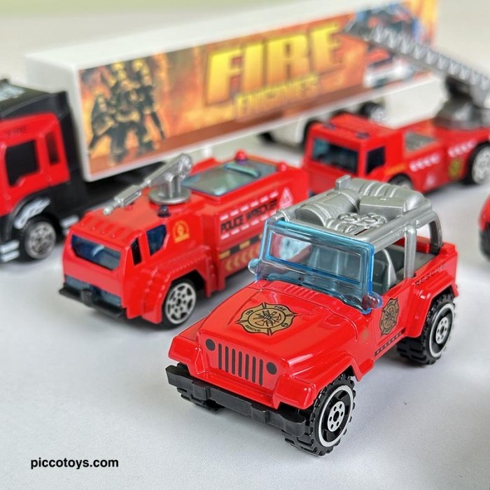 اسباب بازی ست ماشین فلزی مدل آتش نشانی کد 8534C