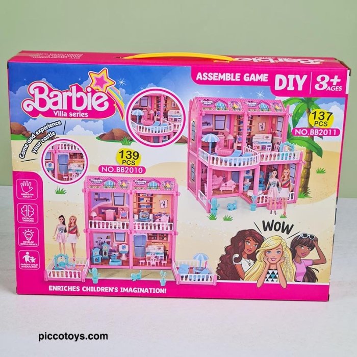 اسباب بازی ساختنی خانه عروسک باربی 139 تکه کد BB2010