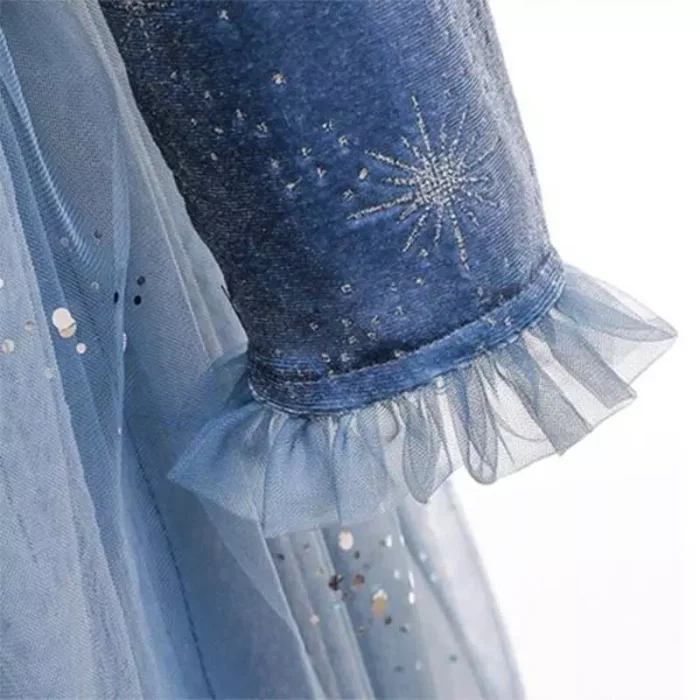 لباس پرنسس السا به همراه اکسسوری کامل یقه خزدار کد 111166NEW
