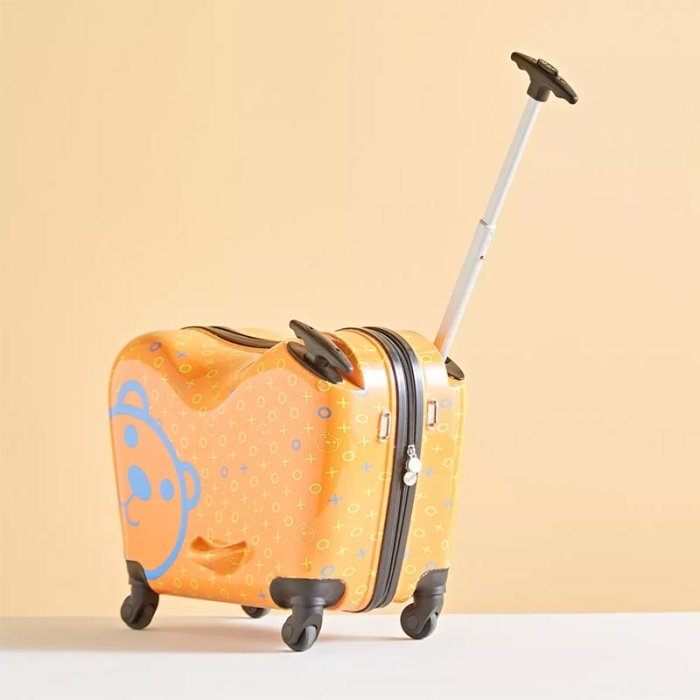 چمدان کودک طرح خرس نارنجی چرخدار کد 852289