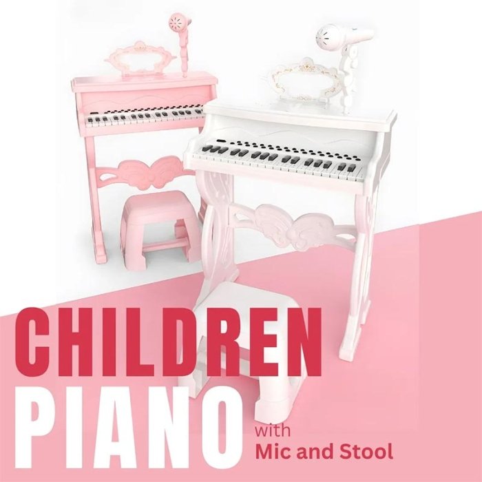 پیانو اسباب بازی کودک با میکروفن رنگ سفید کد P/102631/SE