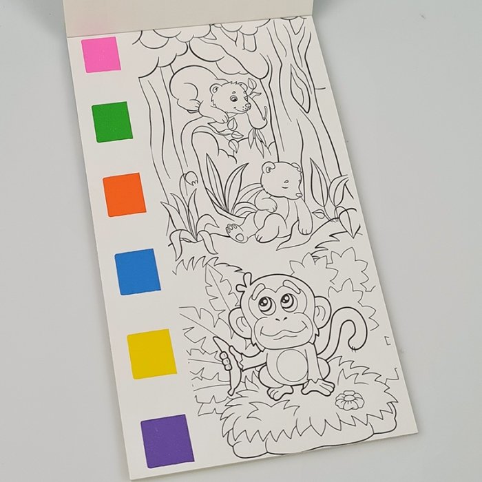 دفترچه آبرنگی رنگ آمیزی طرح حیوانات جنگل کد 703013