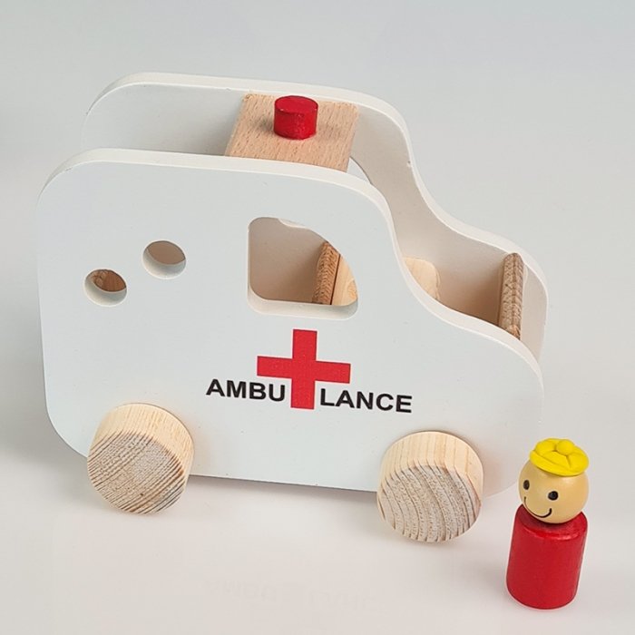 ماشین چوبی اسباب بازی مدل آمبولانس کد 4266585