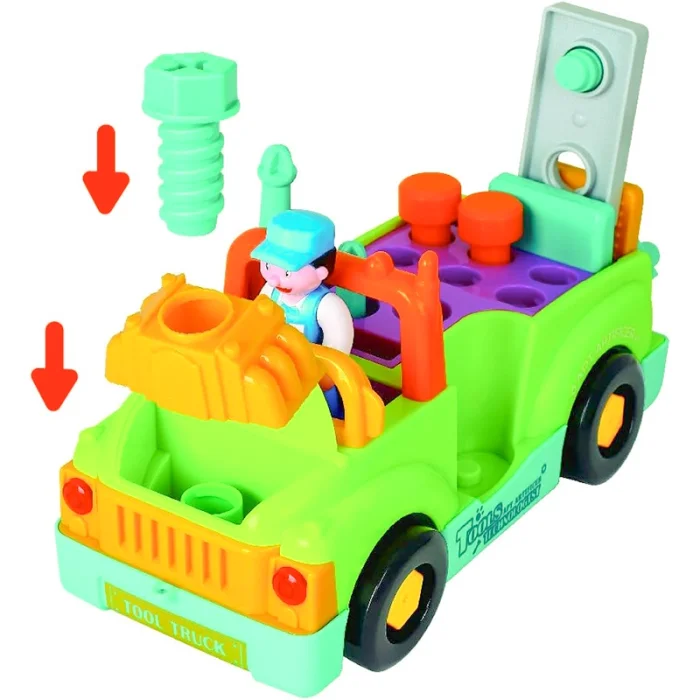 اسباب بازی کامیون ابزار هولی تویز Huile Toys رنگ سبز کد  6109