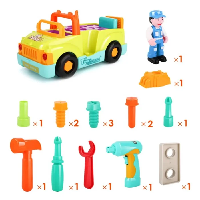 اسباب بازی کامیون ابزار هولی تویز Huile Toys رنگ سبز کد  6109