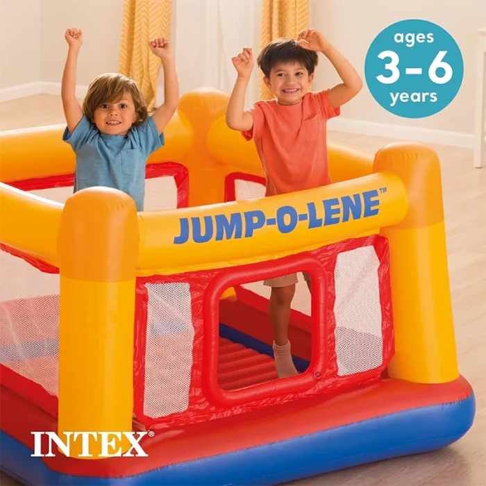 جامپینگ بادی کودک اینتکس Intex مدل قلعه زرد آبی کد 48259