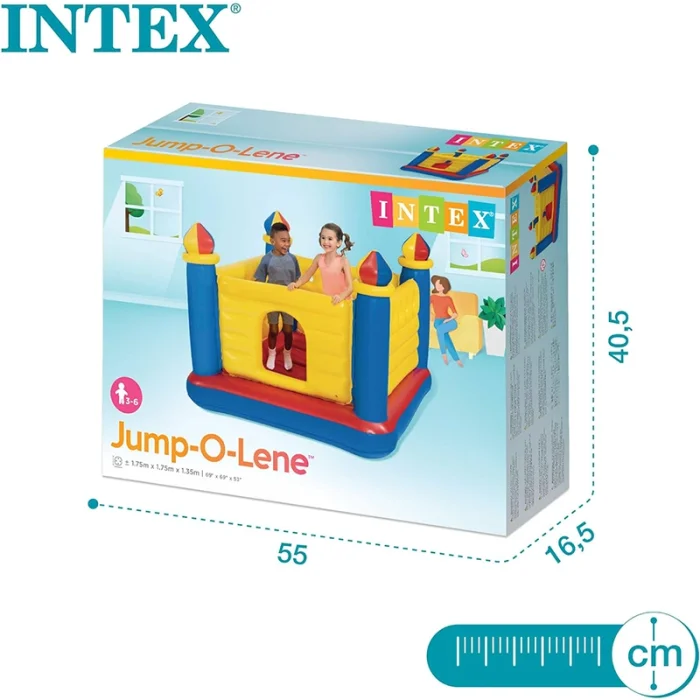 جامپینگ بادی کودک اینتکس Intex مدل قلعه زرد آبی کد 48259