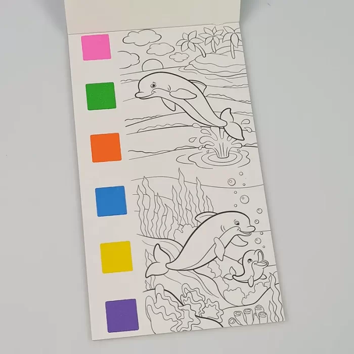 دفترچه آبرنگی رنگ آمیزی طرح حیوانات دریایی کد 703011