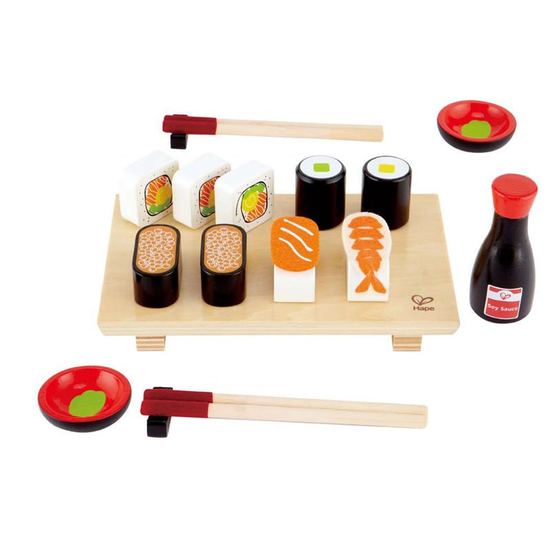 سوشی و ظرف غذای بازی چوبی Hape مدل 3130