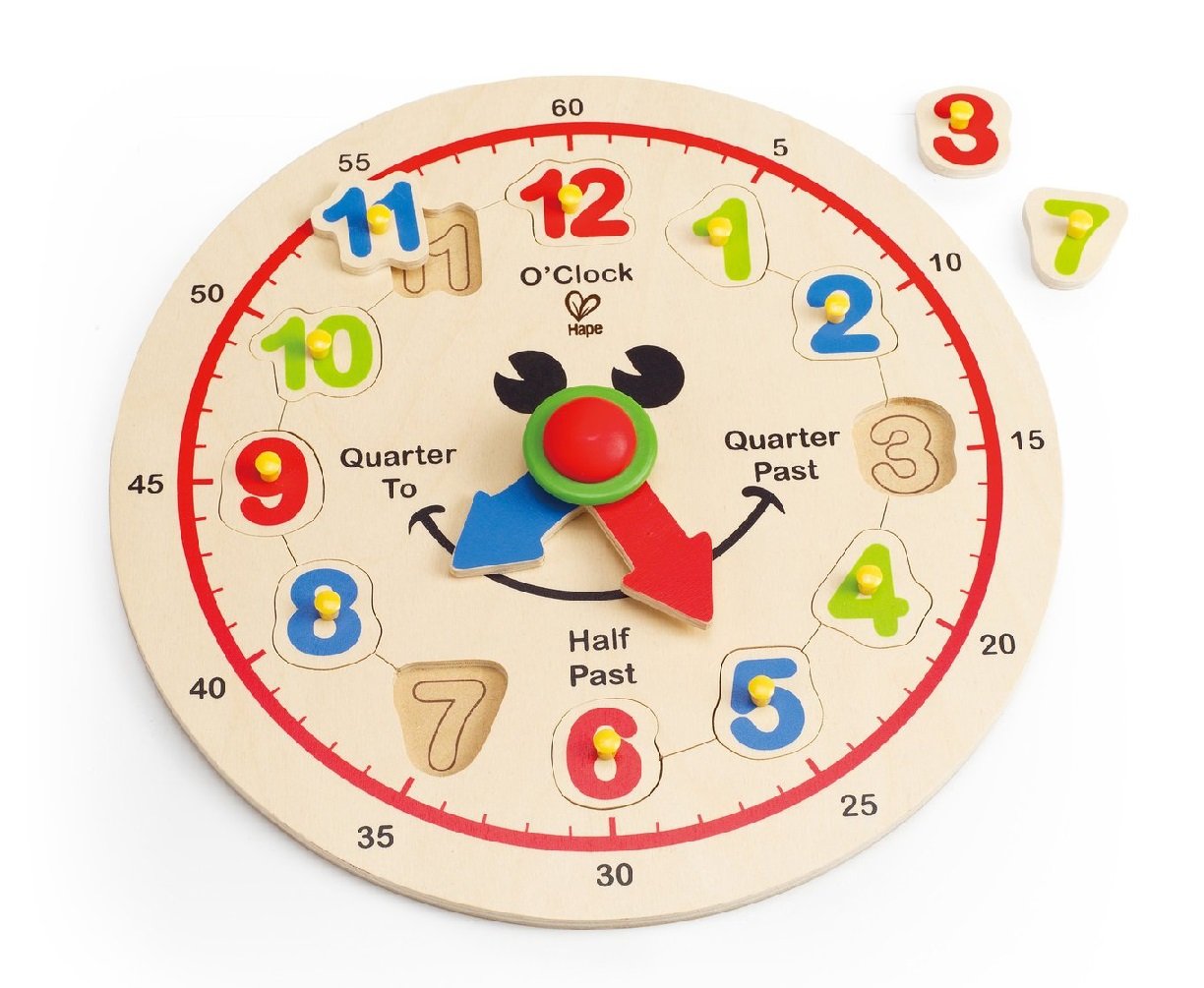 ساعت چوبی کودک happy hour clock hape 1600