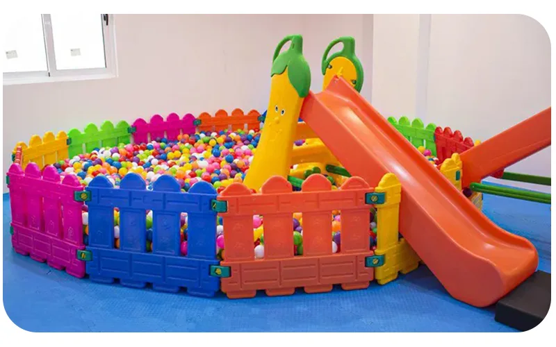 Slide in the children's ball pool