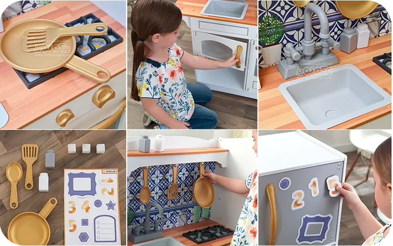 آشپزخانه کودک چوبی Kidkraft مدل Mosaic Magnetic سفید